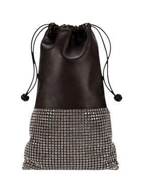 [HTF] ALEXANDER WANG LAMBSKIN CRYSTAL RHINESTONE RYAN DUSTBAG POUCH - BNWT